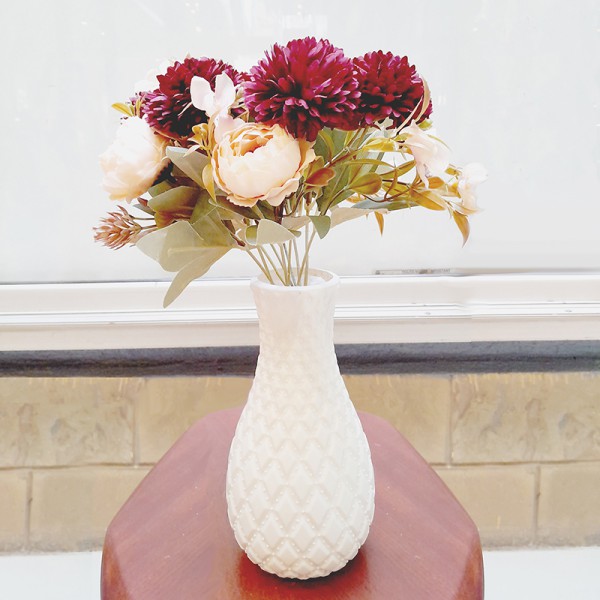 Burgundy White Flower