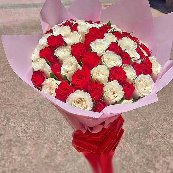 White & Red Roses