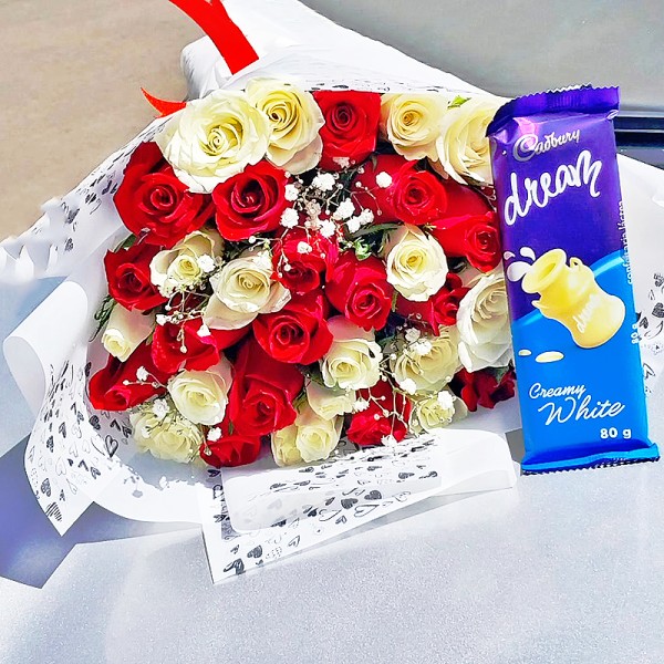 Red, Yellow Roses & Chocolate