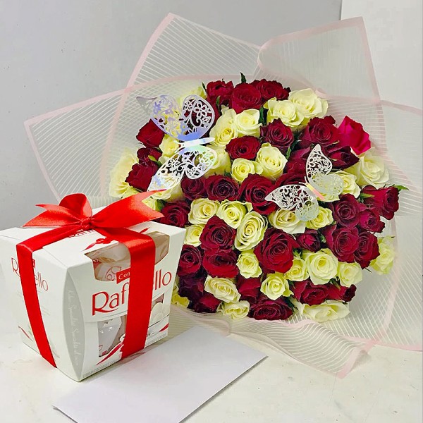 Roses Bouquet with Chocolate